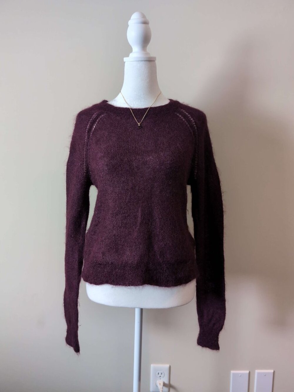 Banana Republic Mohair Wool Plum Burgundy Sweater